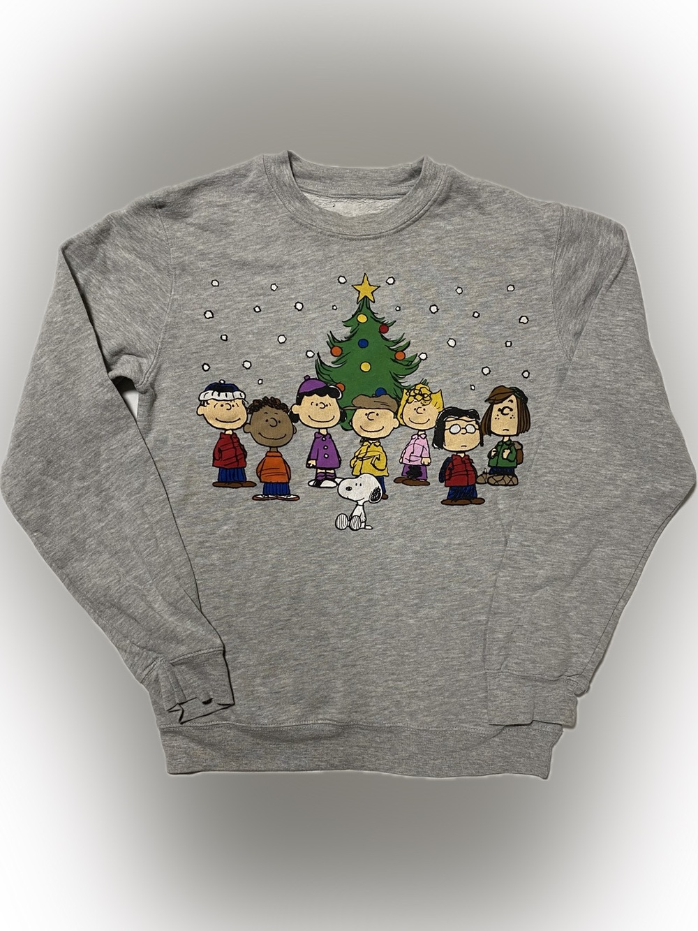 Grey Peanuts Holiday Crewneck Sweatshirt for Women